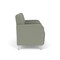 Lesro Siena Lounge Reception 2 Seat Tandem Seating, Brushed Steel, OH Eucalyptus Upholstery SN2103 - alternate 3